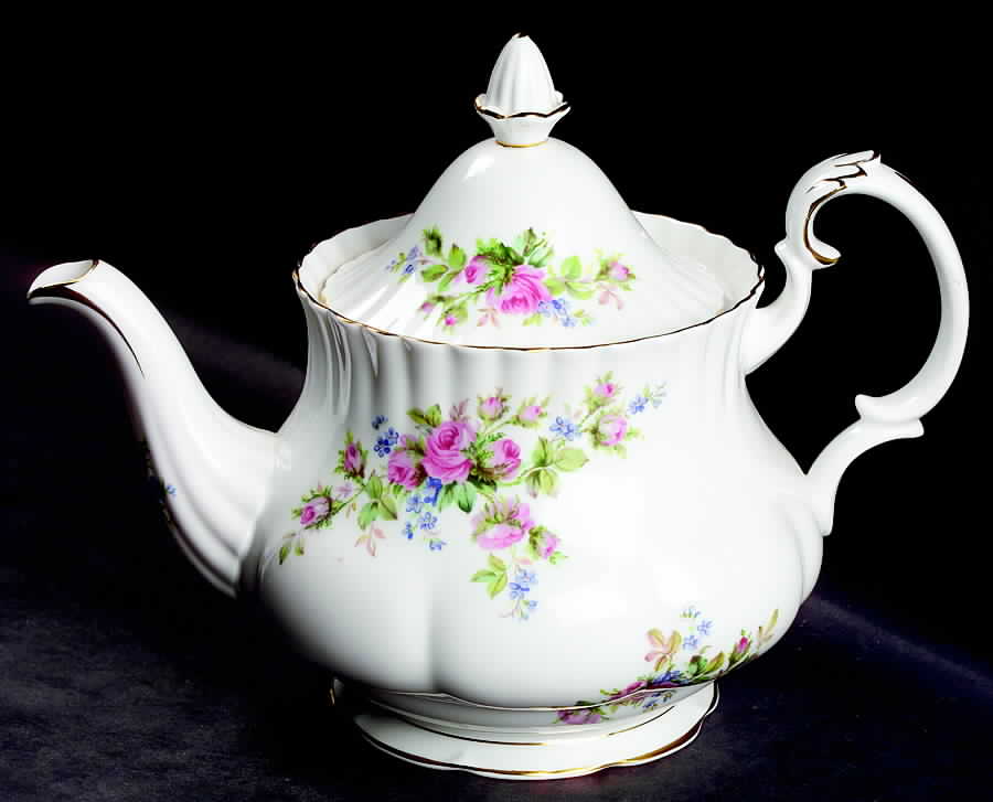 Moss Rose (Montrose Shape) Teapot & Lid by Royal Albert-1