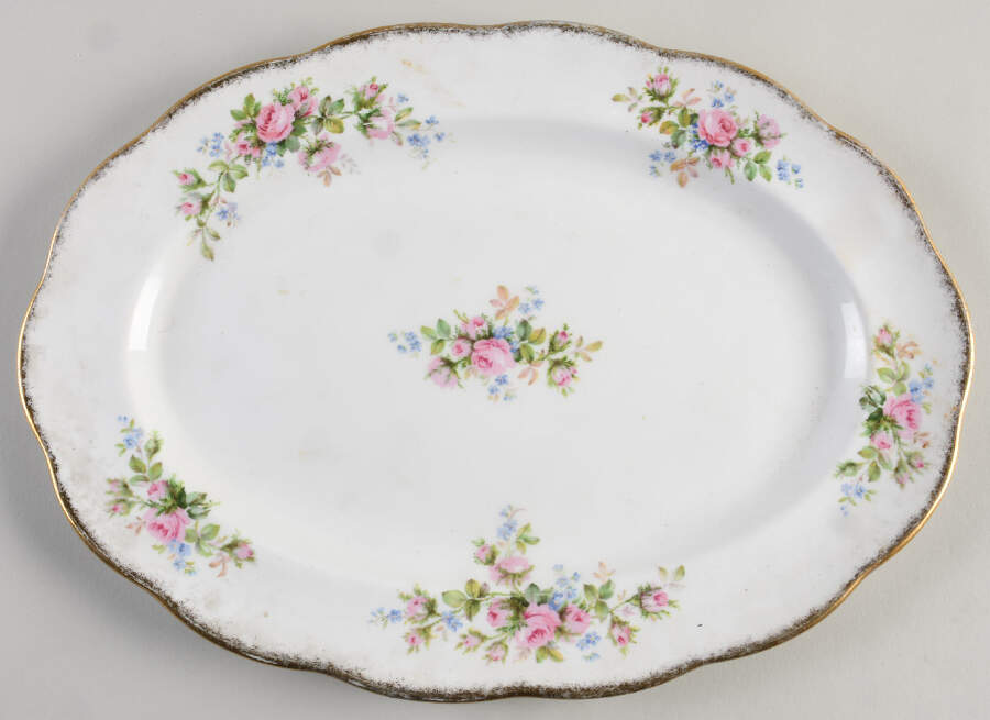 Moss Rose (Hampton, Older) 14" Oval Serving Platter by Royal Albert-1