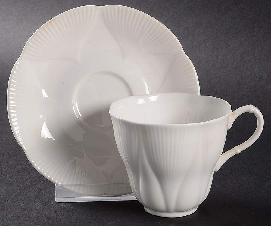 Morning Star (All White) Flat Demitasse Cup & Saucer Set by Royal Albert-1