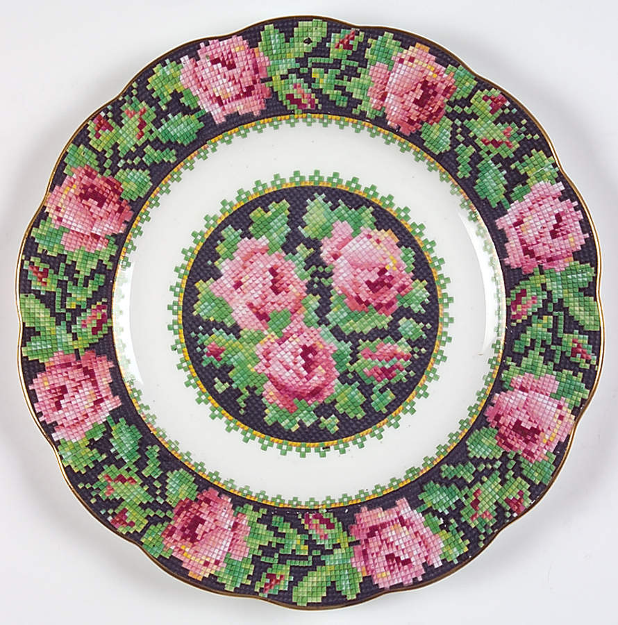 Needle Point Salad Plate by Royal Albert-1