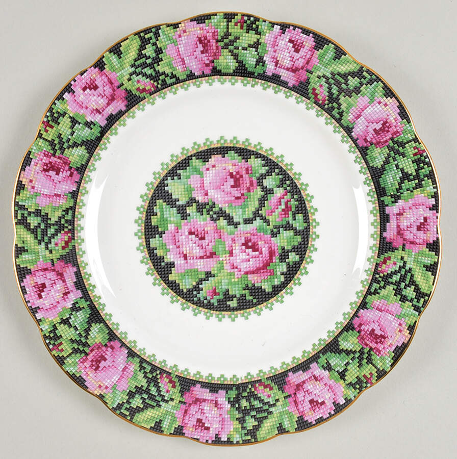 Needle Point Luncheon Plate by Royal Albert-1