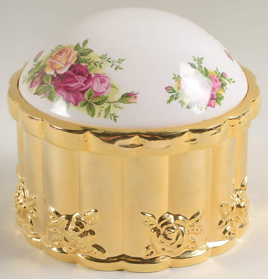 Old Country Roses Round Jewel Box with Lid by Royal Albert-1