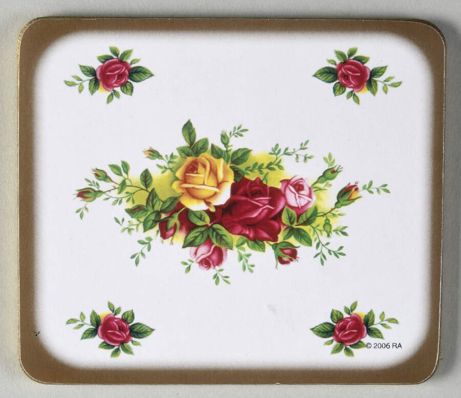 Old Country Roses Rectangular Coaster-Corkback by Royal Albert-1