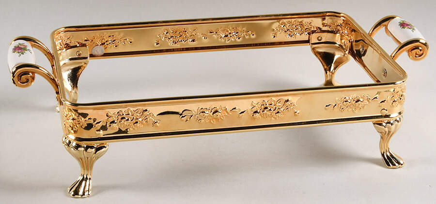 Old Country Roses Metal Rect Baker Base by Royal Albert-1