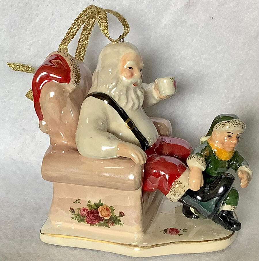 Old Country Roses Santa Musical Ornament by Royal Albert-1