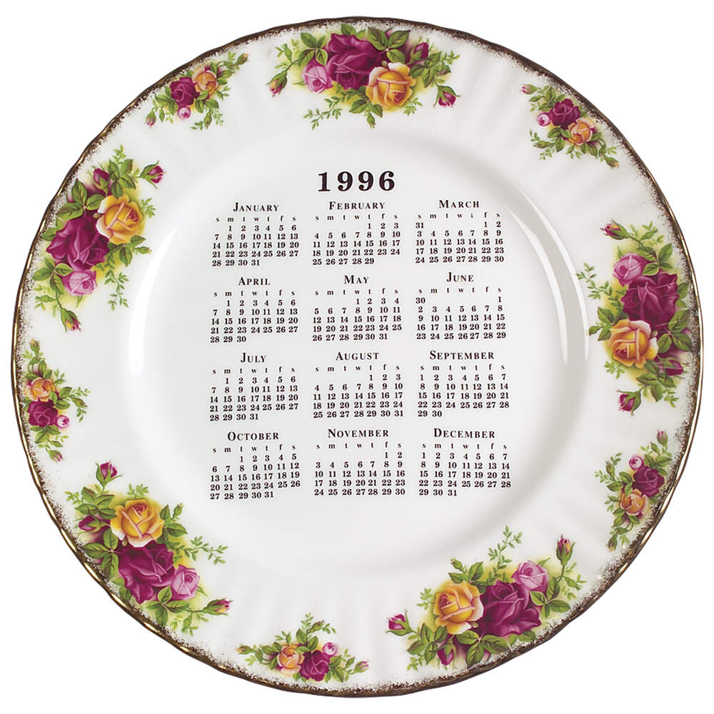 Old Country Roses "1996" Calendar Plate by Royal Albert-1