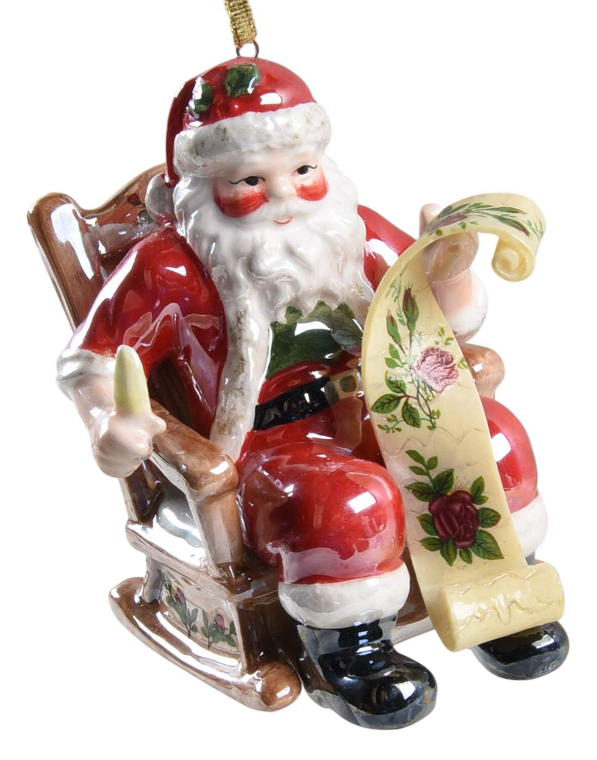 Old Country Roses Santa Musical Ornament by Royal Albert-1