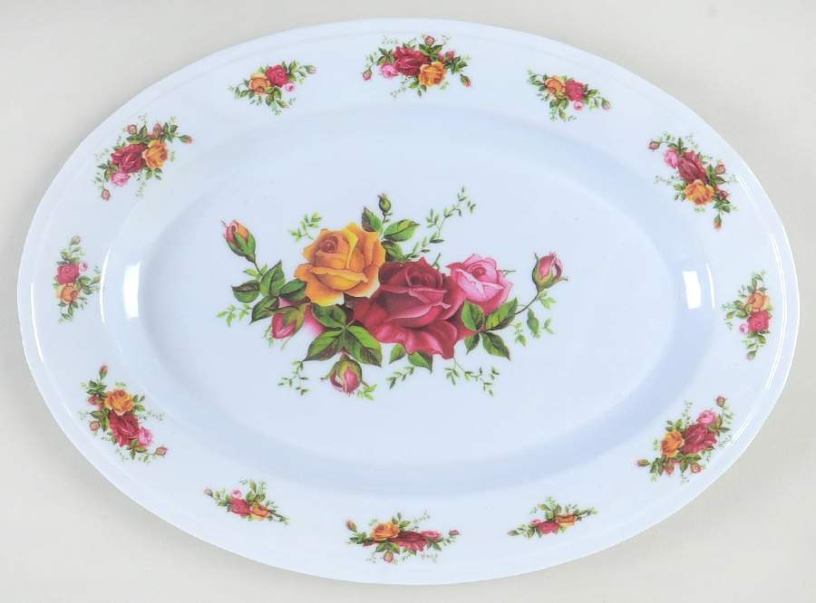 Old Country Roses 12" Melamine Oval Serving Plate by Royal Albert-1