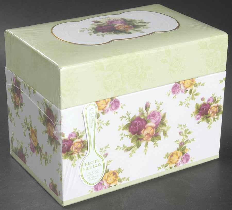 Old Country Roses Cardboard Recipe Box by Royal Albert-1