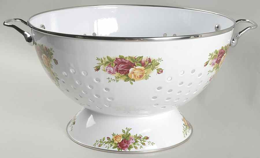 Old Country Roses 5 Quart Metal Colander by Royal Albert-1