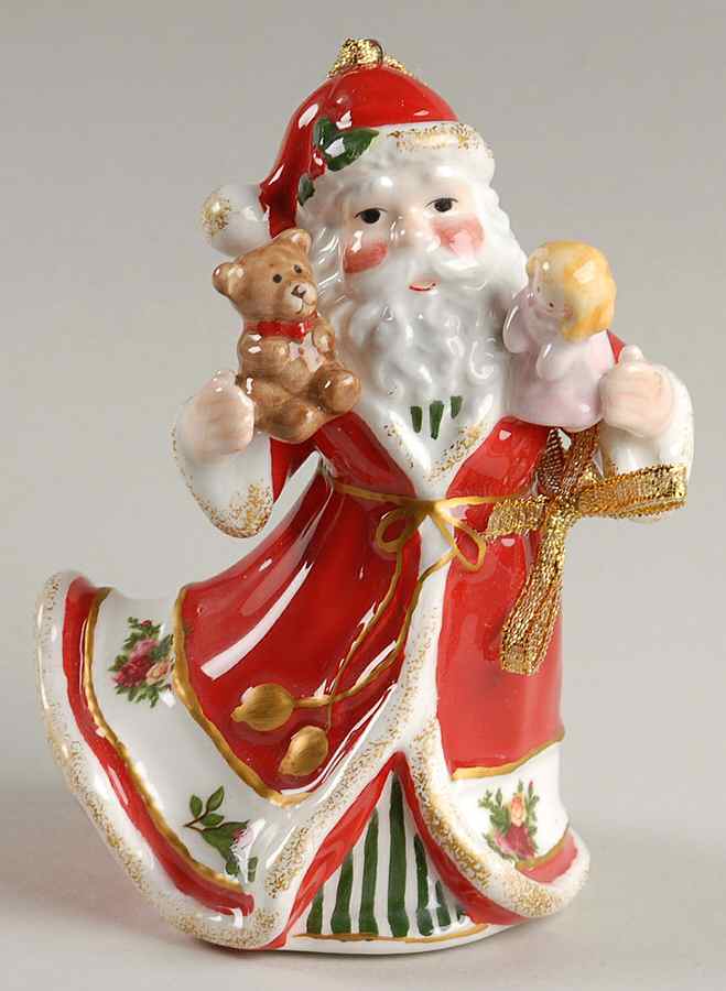 Old Country Roses Santa Musical Ornament by Royal Albert-1