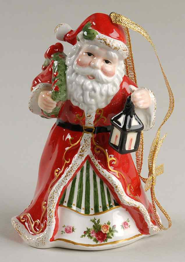 Old Country Roses Santa Musical Ornament by Royal Albert-1