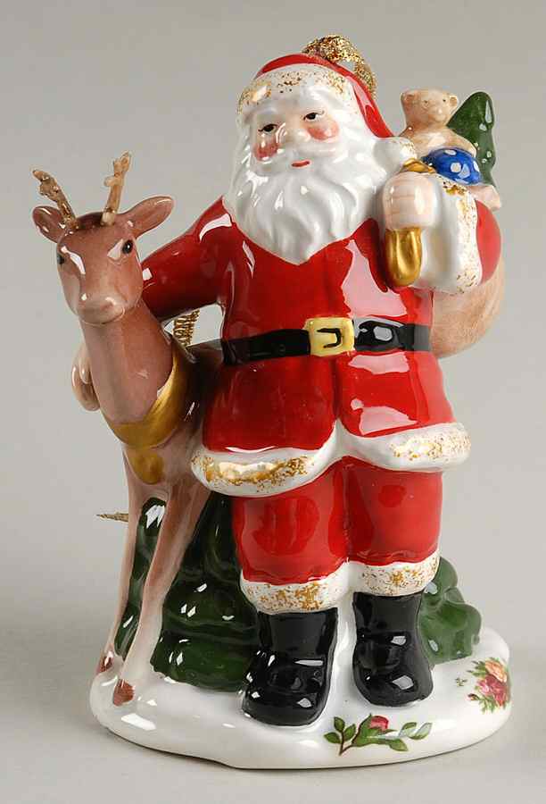 Old Country Roses Santa Musical Ornament by Royal Albert-1