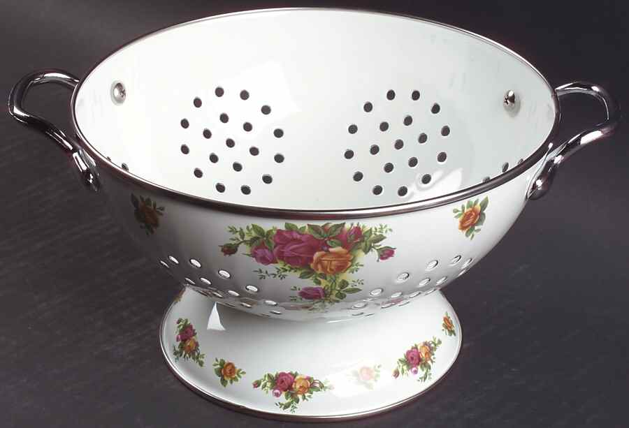 Old Country Roses 1.5 Quart Metal Colander by Royal Albert-1