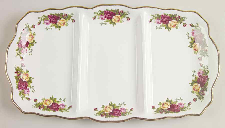 Old Country Roses 3-Part Relish by Royal Albert-1