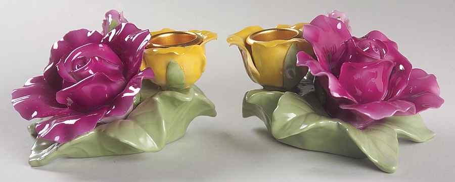 Old Country Roses Set of 2 2" Figural Taper Candlestick by Royal Albert-1