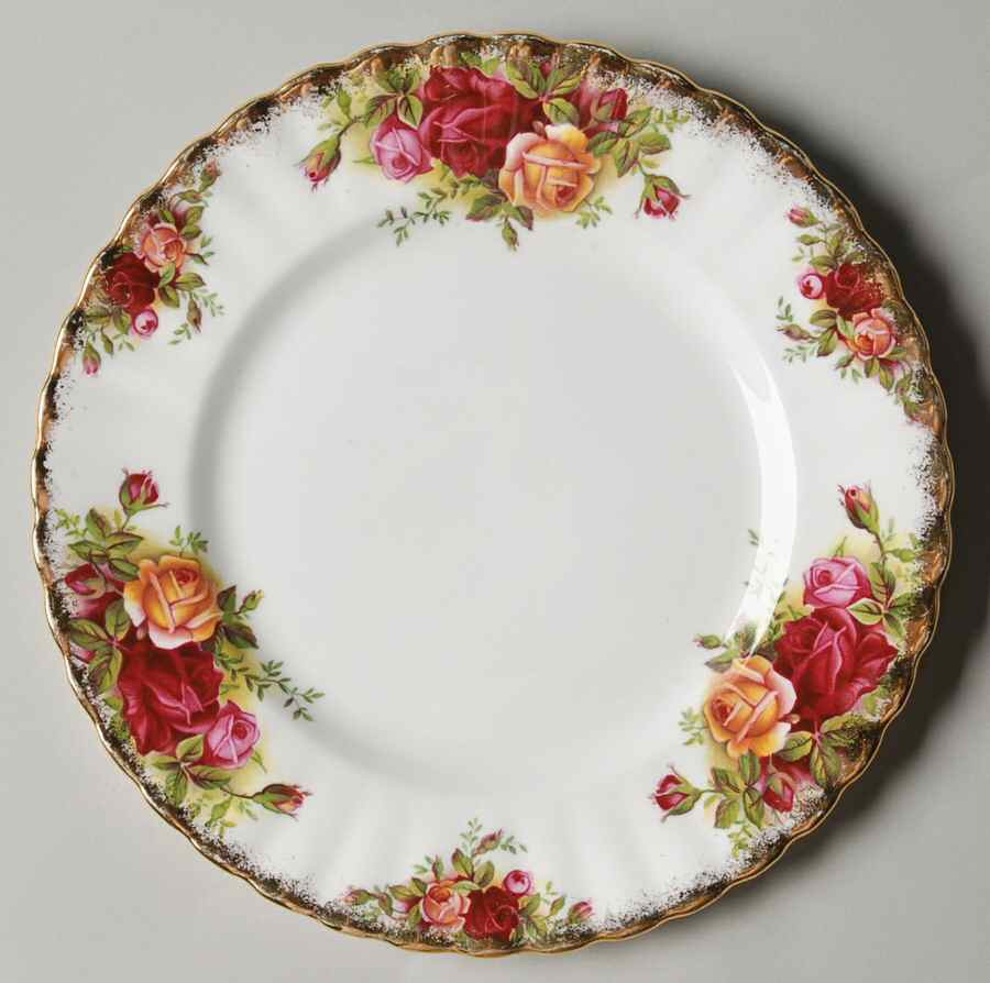 Old Country Roses Dessert/Pie Plate by Royal Albert-1