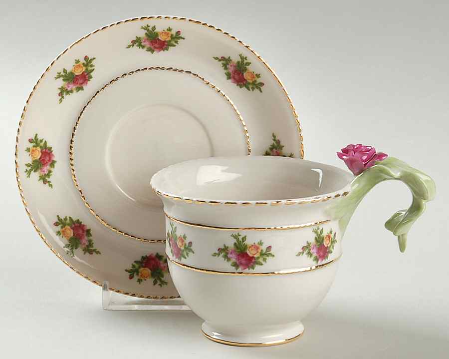 Old Country Roses Floral Footed Cup & Saucer Set by Royal Albert-1