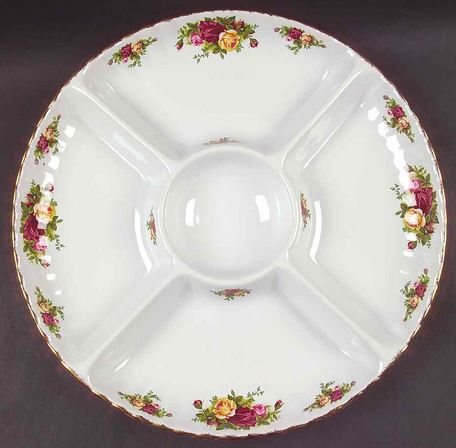Old Country Roses 1 Pc Round Chip and Dip (5 Section) by Royal Albert-1