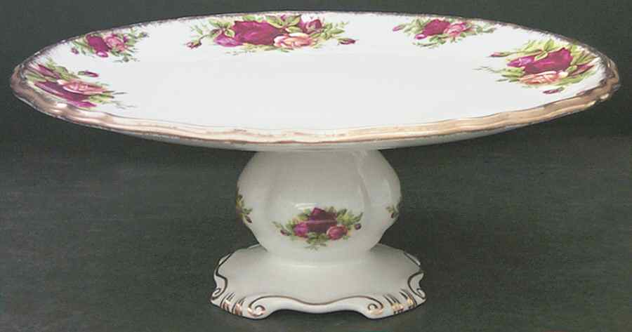 Old Country Roses 9" Diameter Pedestal Cake Stand by Royal Albert-1