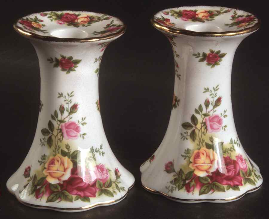 Old Country Roses 4" Candlestick - Set of 2 by Royal Albert-1