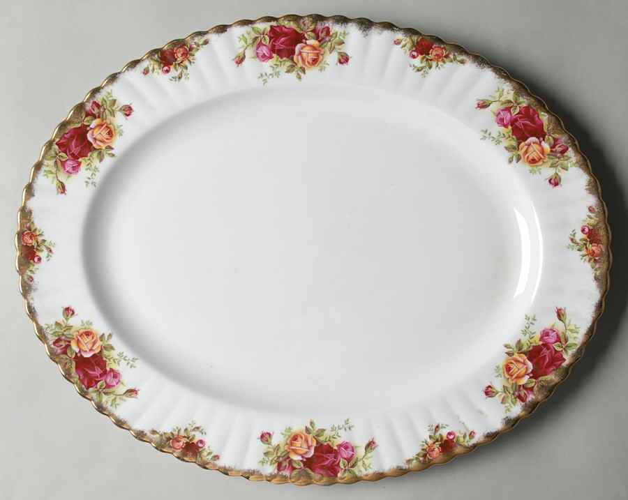 Old Country Roses 15" Oval Serving Platter by Royal Albert-1