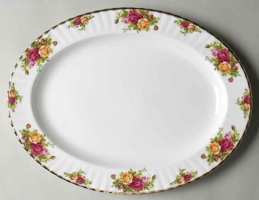 Old Country Roses 16" Oval Serving Platter by Royal Albert-1