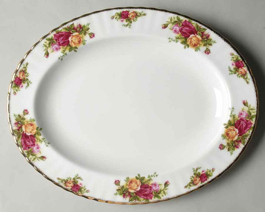 Old Country Roses 13" Oval Serving Platter by Royal Albert-1