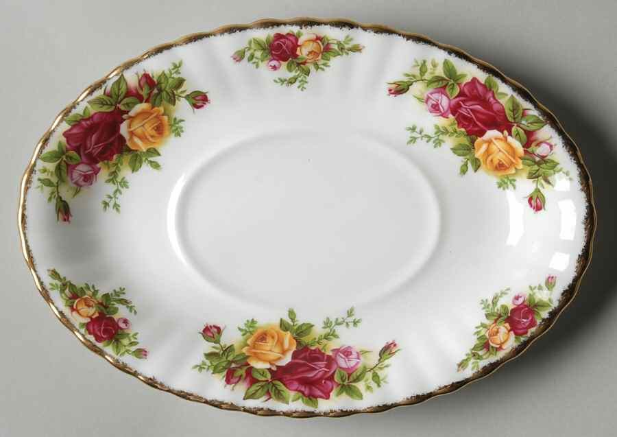 Old Country Roses Underplate for Gravy Boat by Royal Albert-1