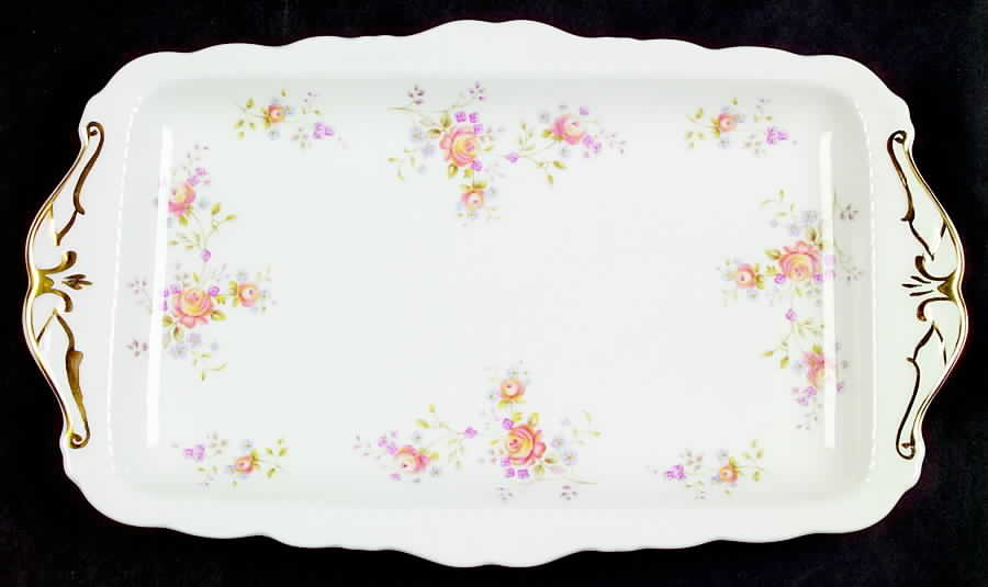 Peach Rose Large Sandwich Tray by Royal Albert-1