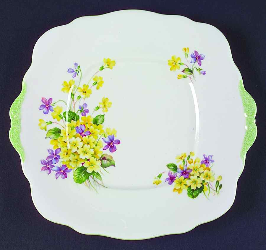 Primulette Square Handled Cake Plate by Royal Albert-1