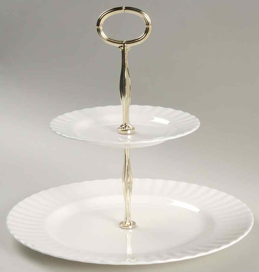 Reverie 2 Tiered Serving Tray (Dinner&Bread/Butter Plate) by Royal Albert-1