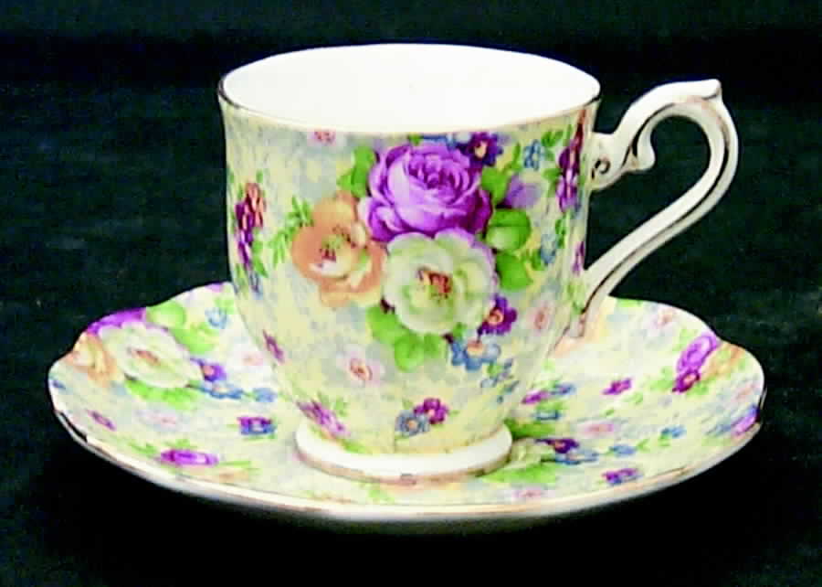 Rosetime Footed Demitasse Cup & Saucer Set by Royal Albert-1