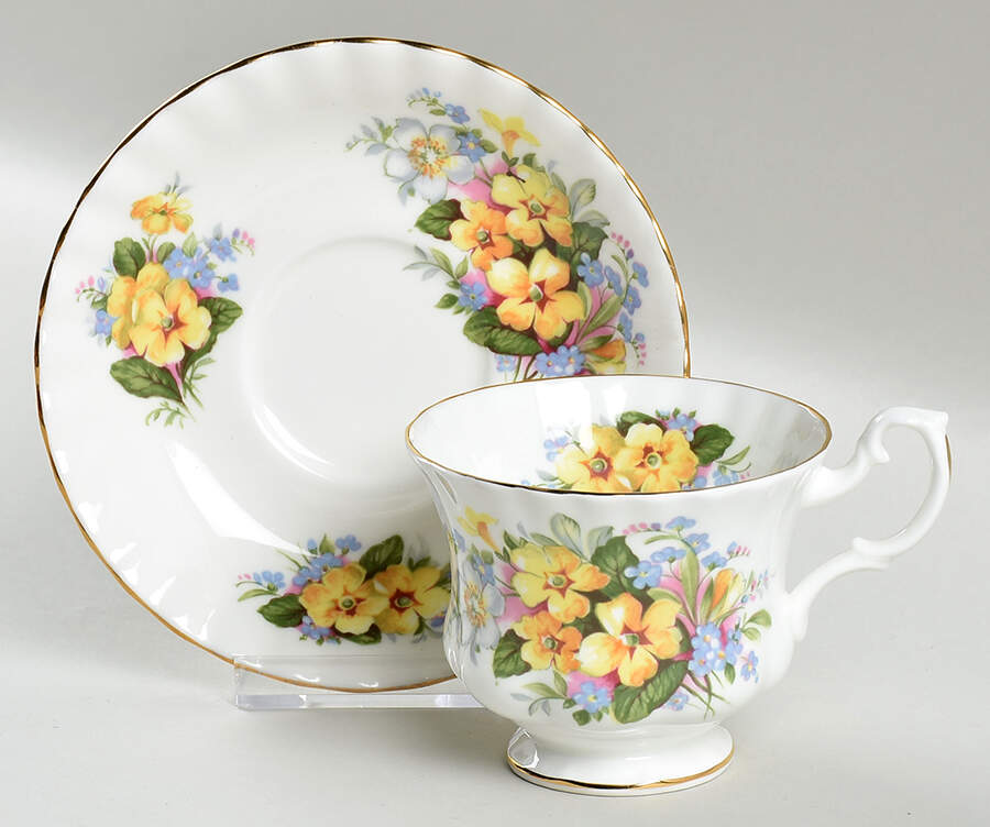 Summertime Series Footed Cup & Saucer Set by Royal Albert-1