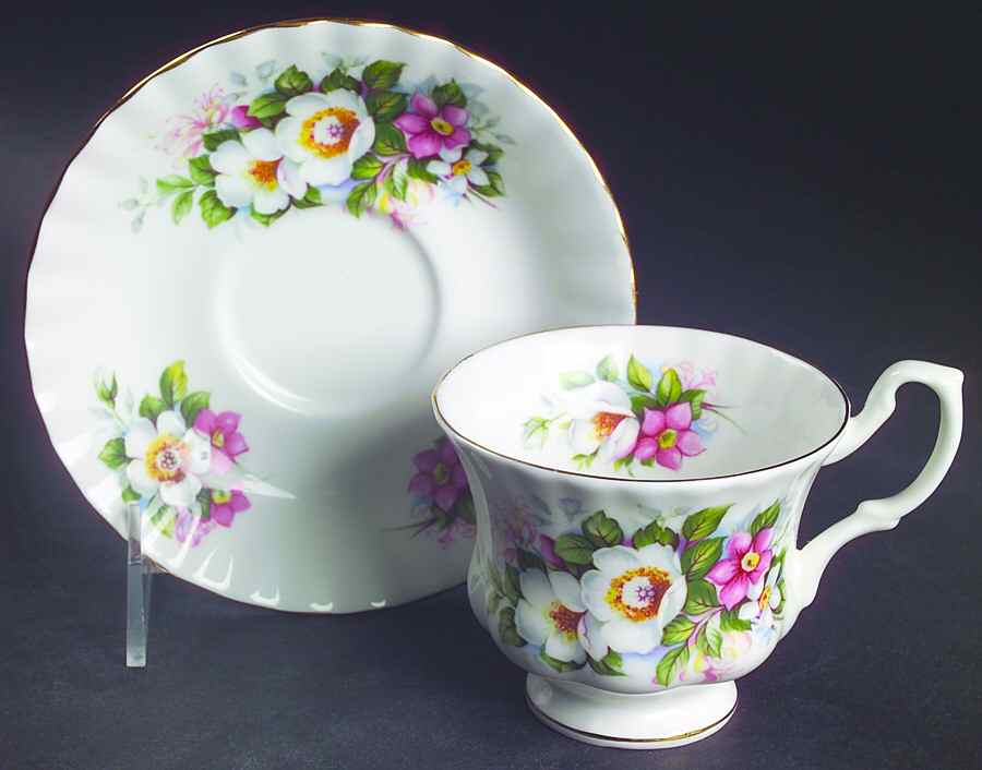 Summertime Series Footed Cup & Saucer Set by Royal Albert-1