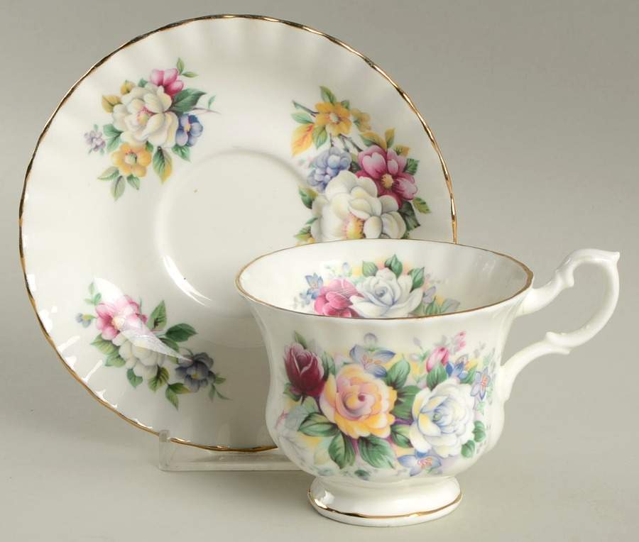 Summertime Series Footed Cup & Saucer Set by Royal Albert-1