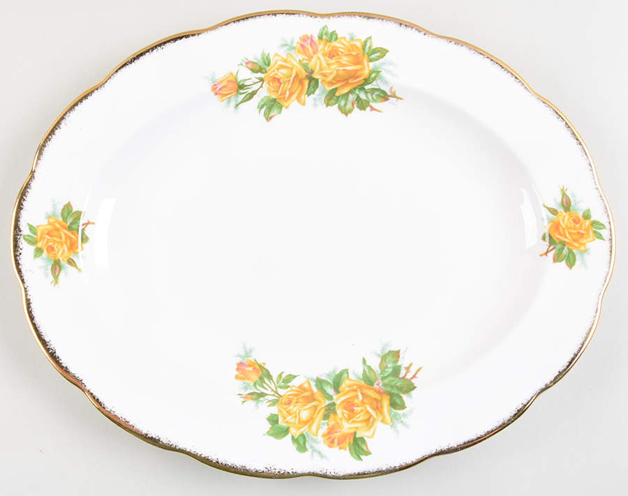 Tea Rose Yellow 13" Oval Serving Platter by Royal Albert-1