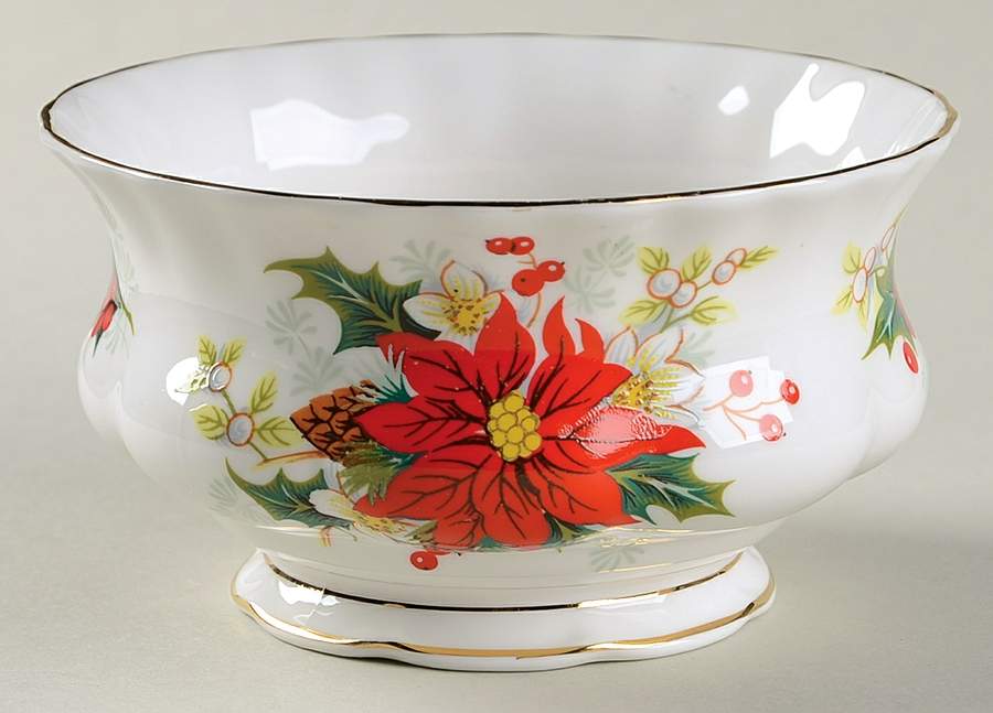 Yuletide (Fluted and Ribbed) Open Sugar Bowl by Royal Albert-1