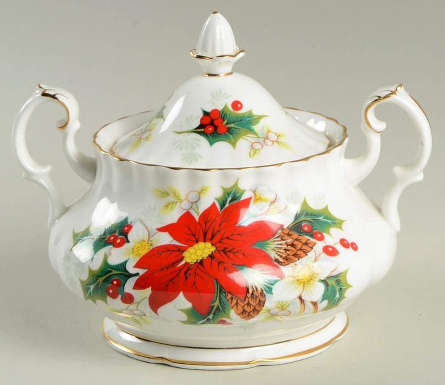 Yuletide (Fluted and Ribbed) Sugar Bowl & Lid by Royal Albert-1