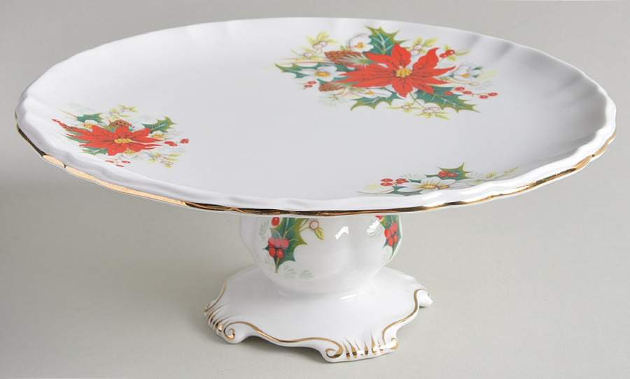 Yuletide (Fluted and Ribbed) 9" Diameter Pedestal Cake Stand by Royal Albert-1