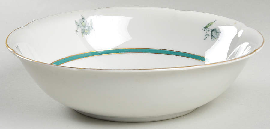 Teal Tulip 9" Round Vegetable Bowl by Royal Bayreuth-1