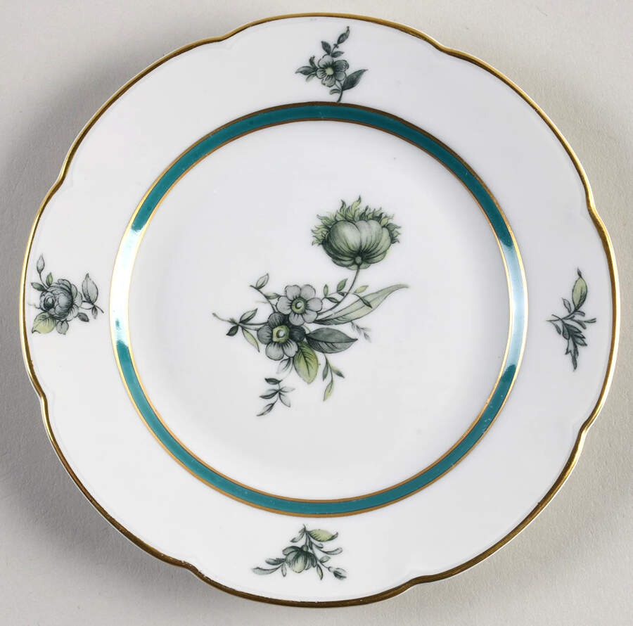Teal Tulip Bread & Butter Plate by Royal Bayreuth-1