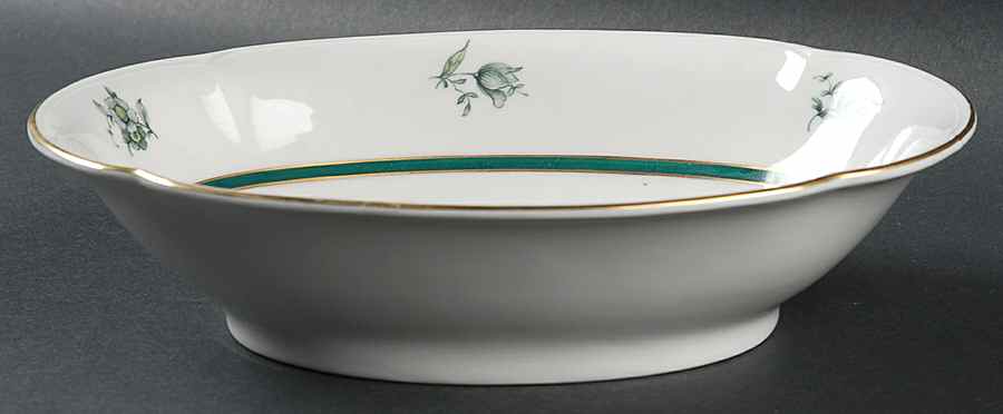 Teal Tulip 9" Oval Vegetable Bowl by Royal Bayreuth-1
