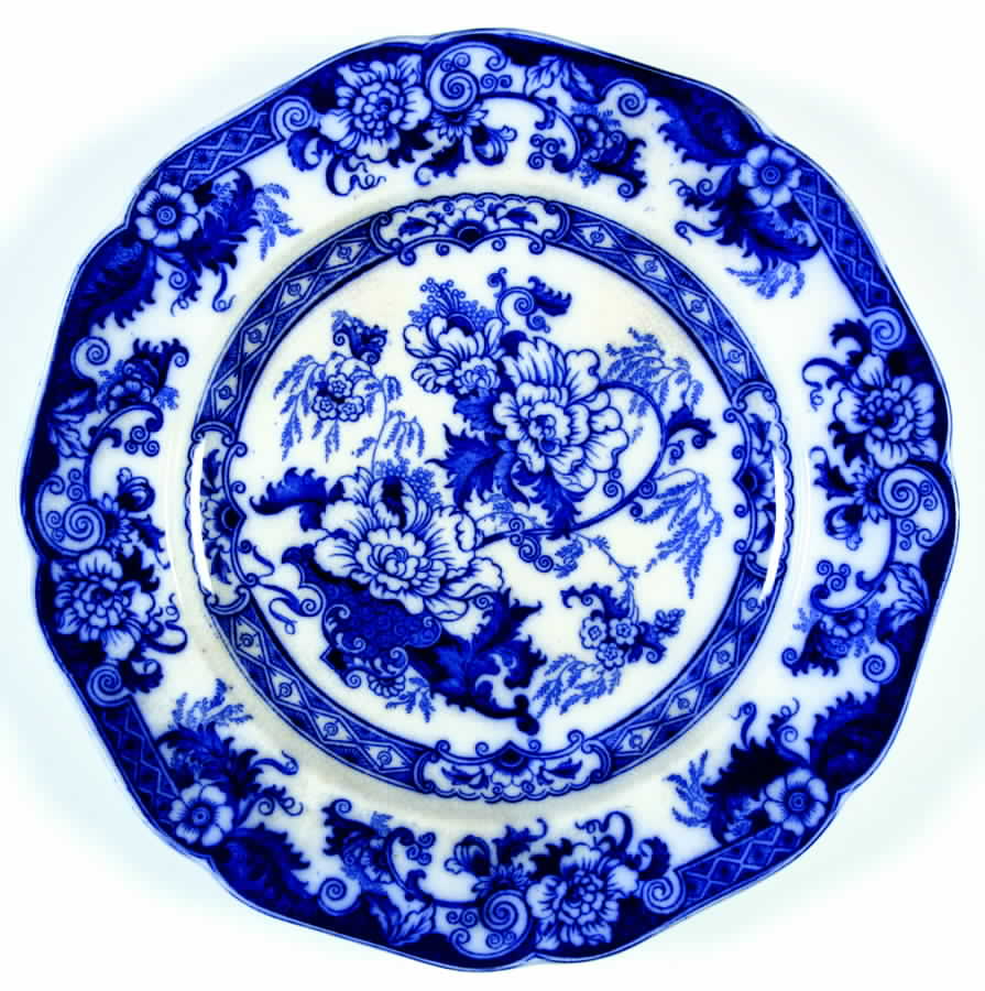 Bentick Blue (No Trim) Luncheon Plate by Royal Cauldon-1