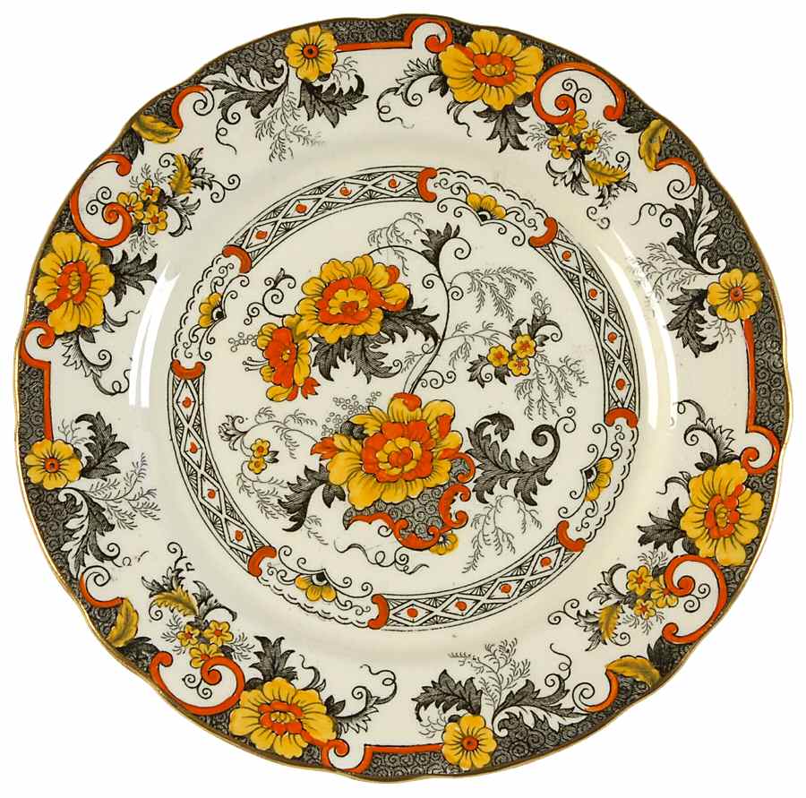 Bentick (Black) Bread & Butter Plate by Royal Cauldon-1