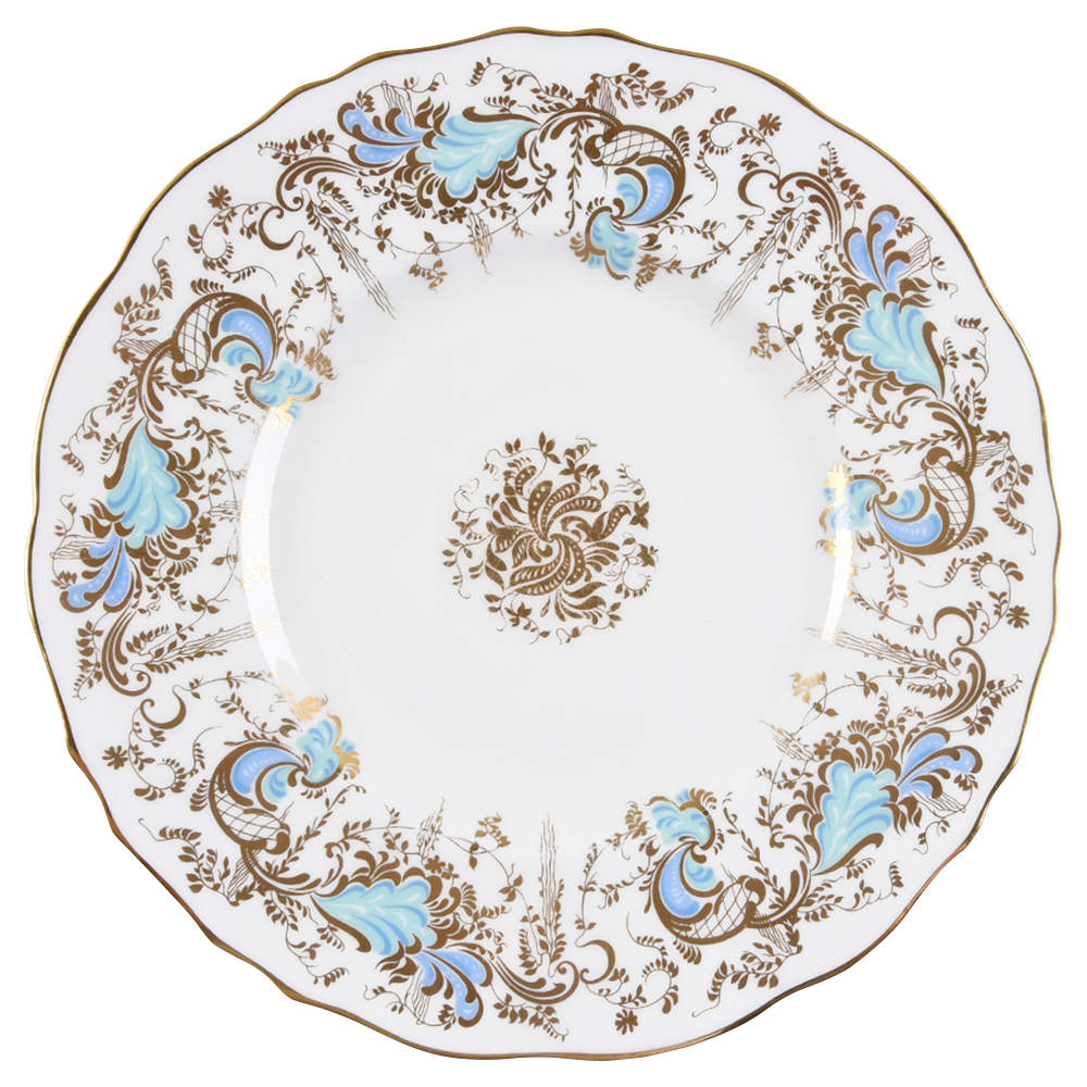 Gainsborough (White with Blue & Gold) Dinner Plate by Royal Cauldon-1