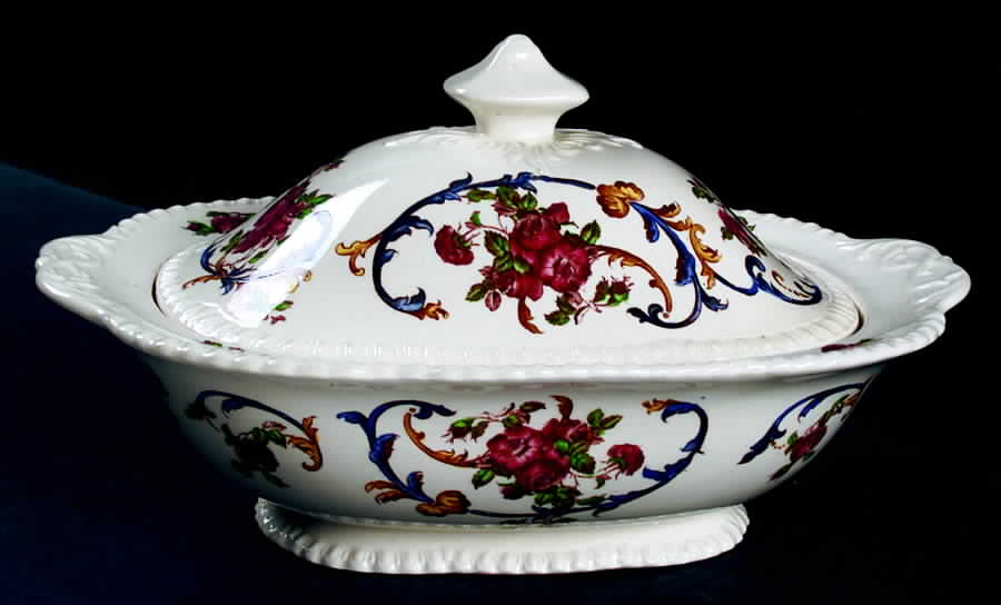 Premier Rose Oval Covered Vegetable by Royal Cauldon-1