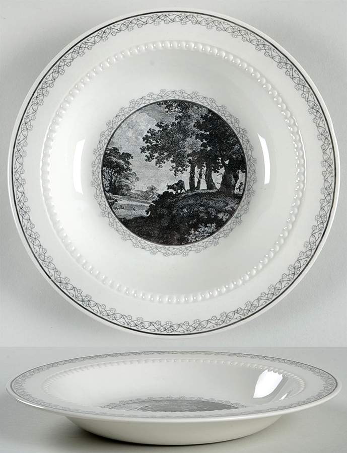 Scenario Black Rim Soup Bowl by Royal Cauldon-1