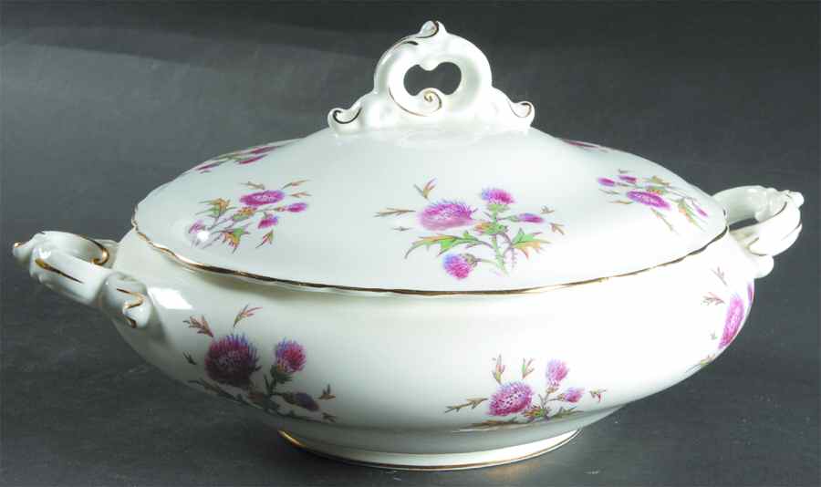 Thistle Round Covered Vegetable by Royal Cauldon-1