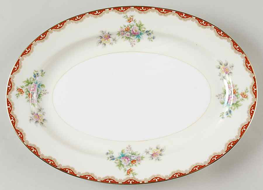 Rutland (Smooth Verge, Japan) 12" Oval Serving Platter by Royal Embassy-1